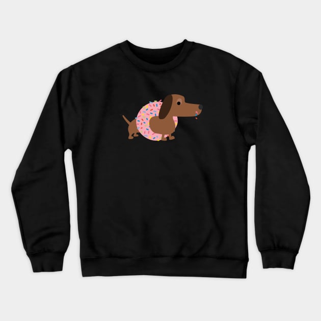 Dachshund Donut Crewneck Sweatshirt by Loo McNulty Design